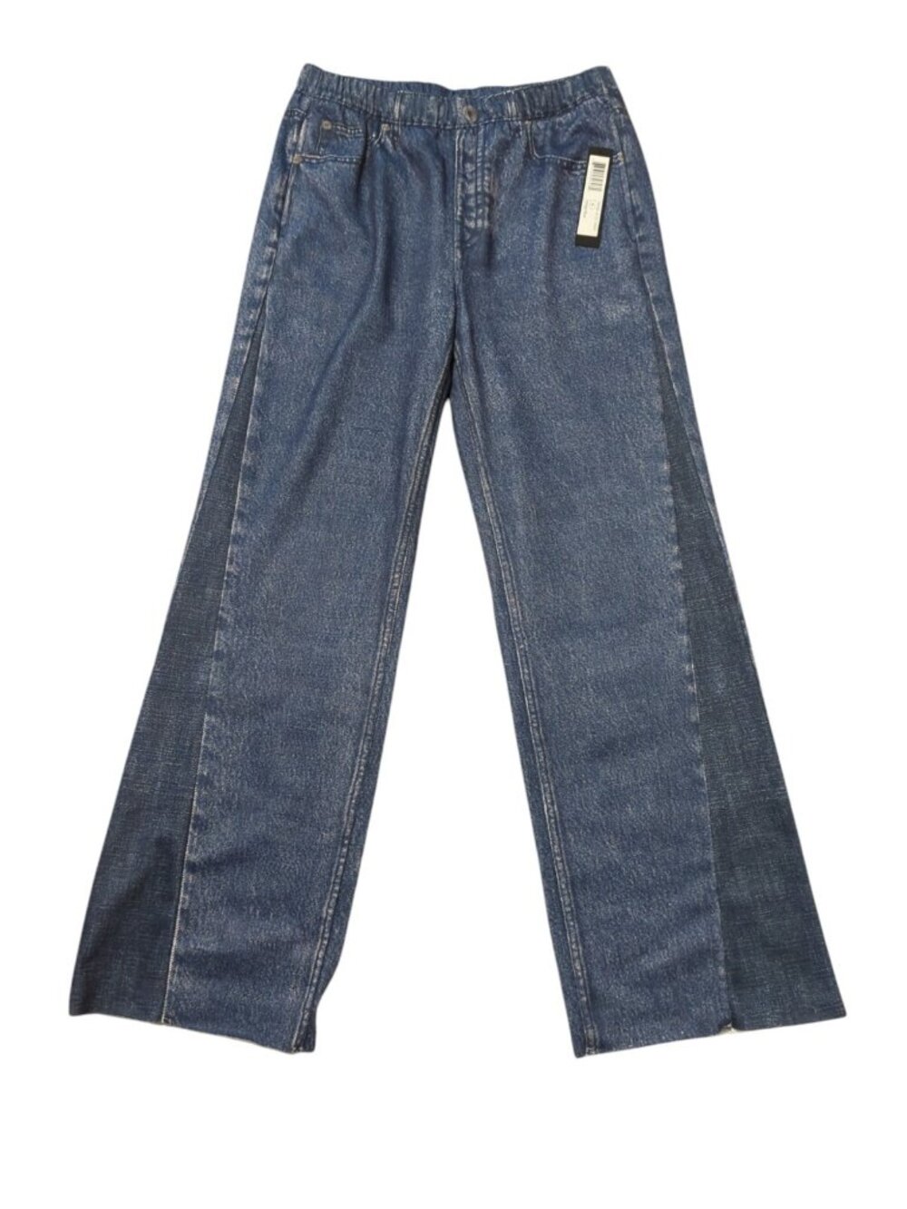 Tribal Jeans Wide Leg Pants Size M Indigo Blue Faux Jean Look New $109-lp